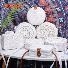 Load image into Gallery viewer, Vintage Handmade Women White Rattan Bags