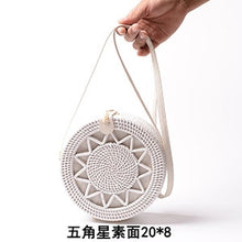 Load image into Gallery viewer, Vintage Handmade Women White Rattan Bags