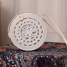 Load image into Gallery viewer, Vintage Handmade Women White Rattan Bags