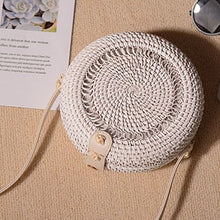 Load image into Gallery viewer, Vintage Handmade Women White Rattan Bags