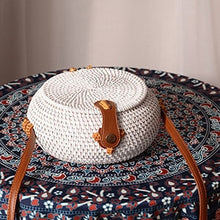 Load image into Gallery viewer, Vintage Handmade Women White Rattan Bags