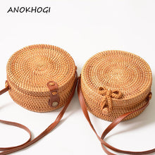 Load image into Gallery viewer, Vintage Handmade Women Rattan Bag Straw