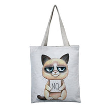 Load image into Gallery viewer, Women&#39;s Canvas Handbag Cartoon Cat Printed Shoulder