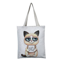 Load image into Gallery viewer, Women's Canvas Handbag Cartoon Cat Printed Shoulder