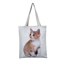 Load image into Gallery viewer, Women's Canvas Handbag Cartoon Cat Printed Shoulder