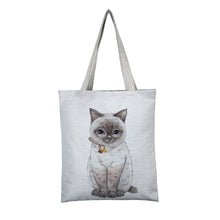 Load image into Gallery viewer, Women's Canvas Handbag Cartoon Cat Printed Shoulder