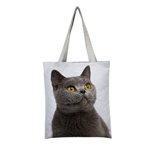 Load image into Gallery viewer, Women's Canvas Handbag Cartoon Cat Printed Shoulder